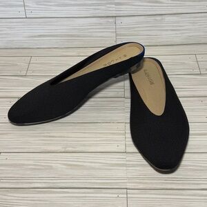 Rothy’s Almond Demi Mule Black Knit Women’s Size 9.5